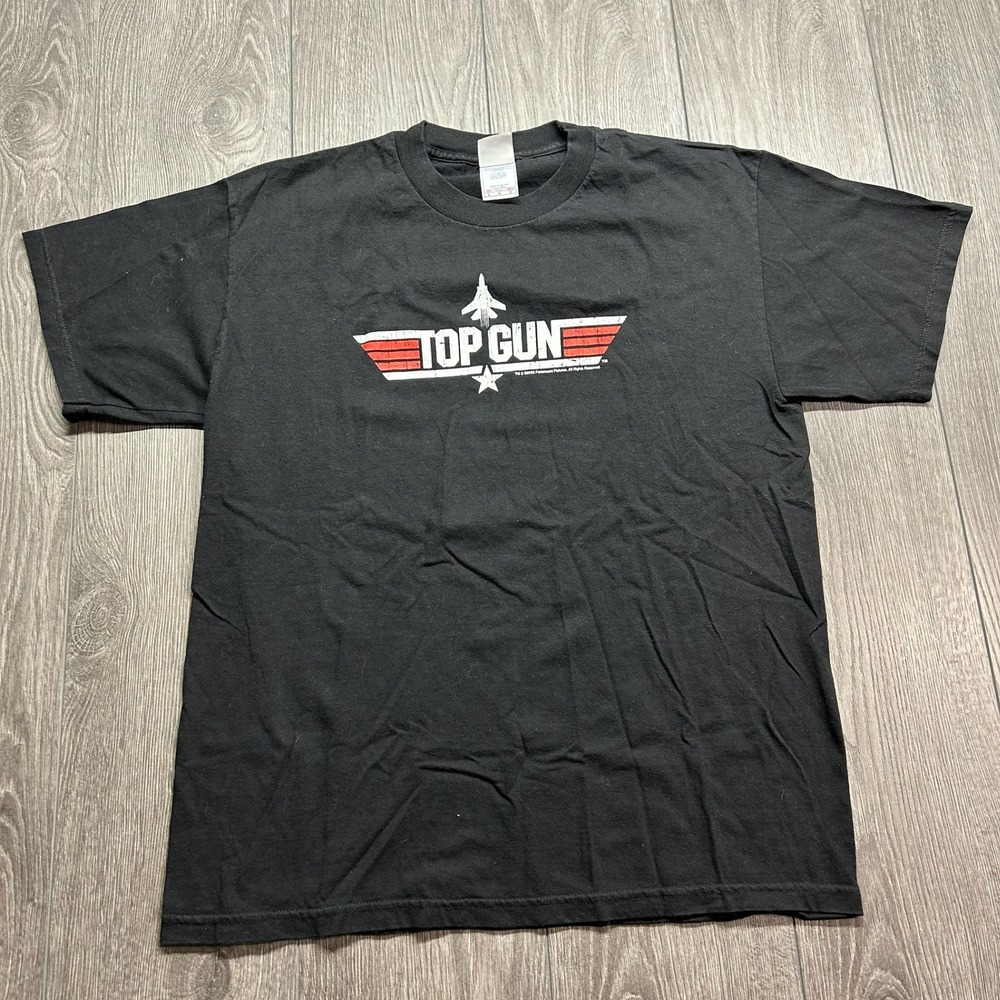 Vintage Top Gun Wingman Large Shirt Mens Large Black Tennessee River Movie Tee L